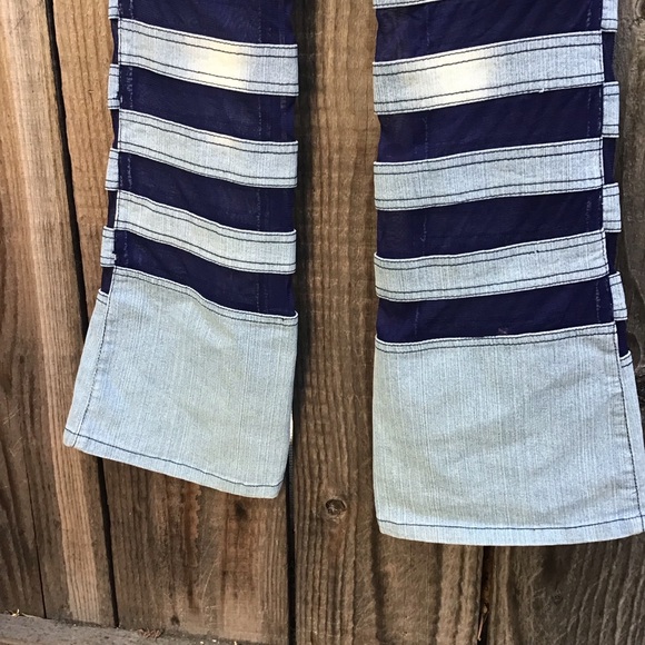 Vintage 90s Le more translucent blue flared denim jeans womens size 7 - Picture 8 of 11